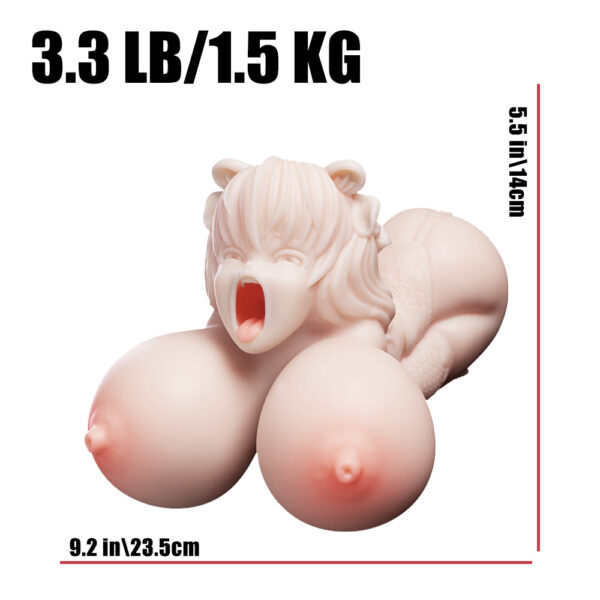 1.0 Fiona: Silicone Anime Sex Doll Hentai Masturbator, 1.5kg(3.3 lbs)